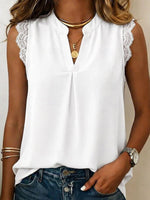 Women's V-neck Sleeveless Lace Top