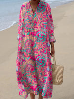 Women's Cashew Flower Print Casual Dress