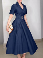 Stylish Casual Belted Waist Dress