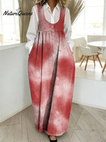 Women's Valentine's Day Heart Pattern Art Print Casual Cotton Denim Dress