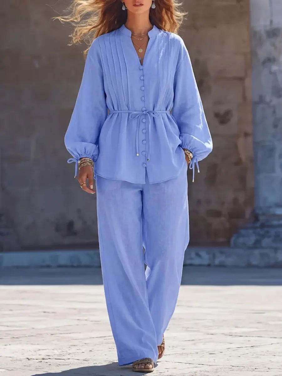 Simple And Relaxed Cotton-linen Set