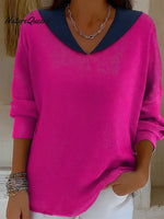 Retro Sailor Collar Color-blocked Sweater