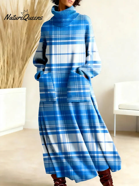 Women's Geometry Pattern Art Print Casual Cotton Knitted Dress