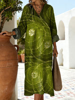 Women's Floral Pattern Art Print Casual Cotton Dress