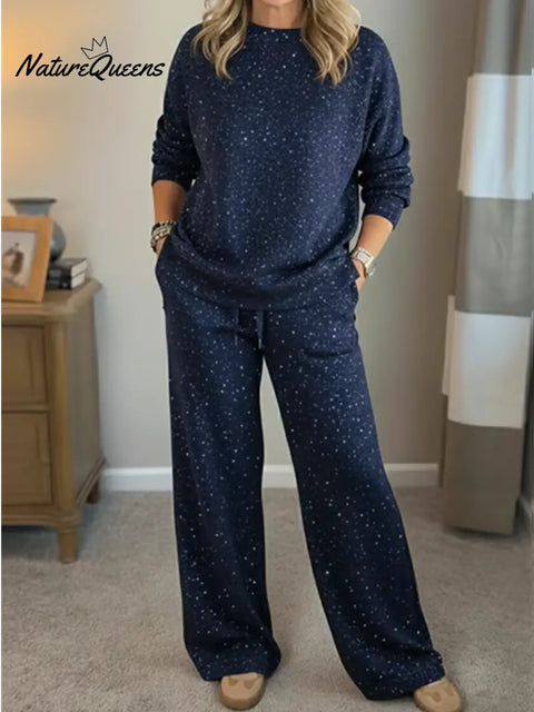 Women's Christmas Sparkling Sweatshirt and Pants Set
