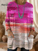 Women's Abstract Geometric Art Pattern Art Print Casual Cotton Knitted Sweater