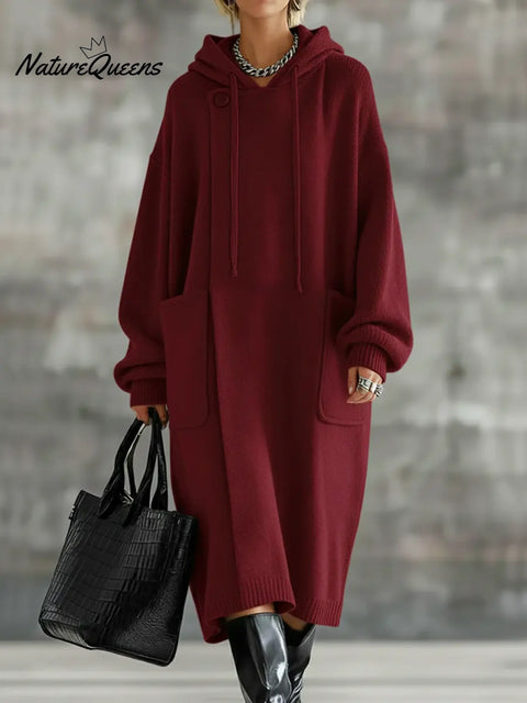 Loose And Comfortable Hooded Long Cardigan