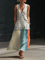 Women's GeometricPrint Button-down V-neck Casual Dress