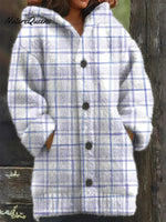 Minimalist Stripes Printed Knit Hoodie