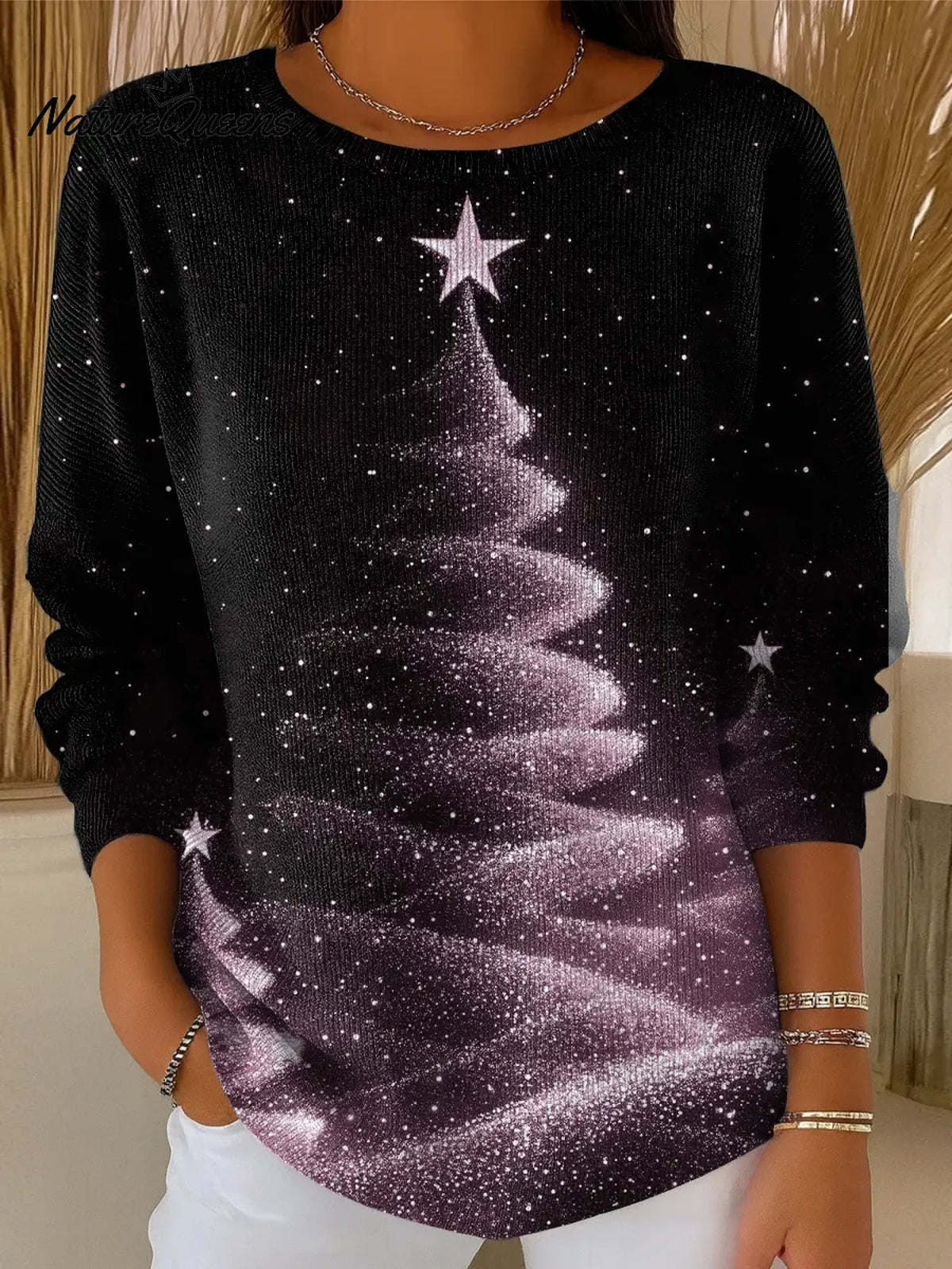 Women's Christmas Tree Casual Pullover Sweater