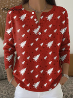 Women's Christmas Tree Casual Printed Sweater