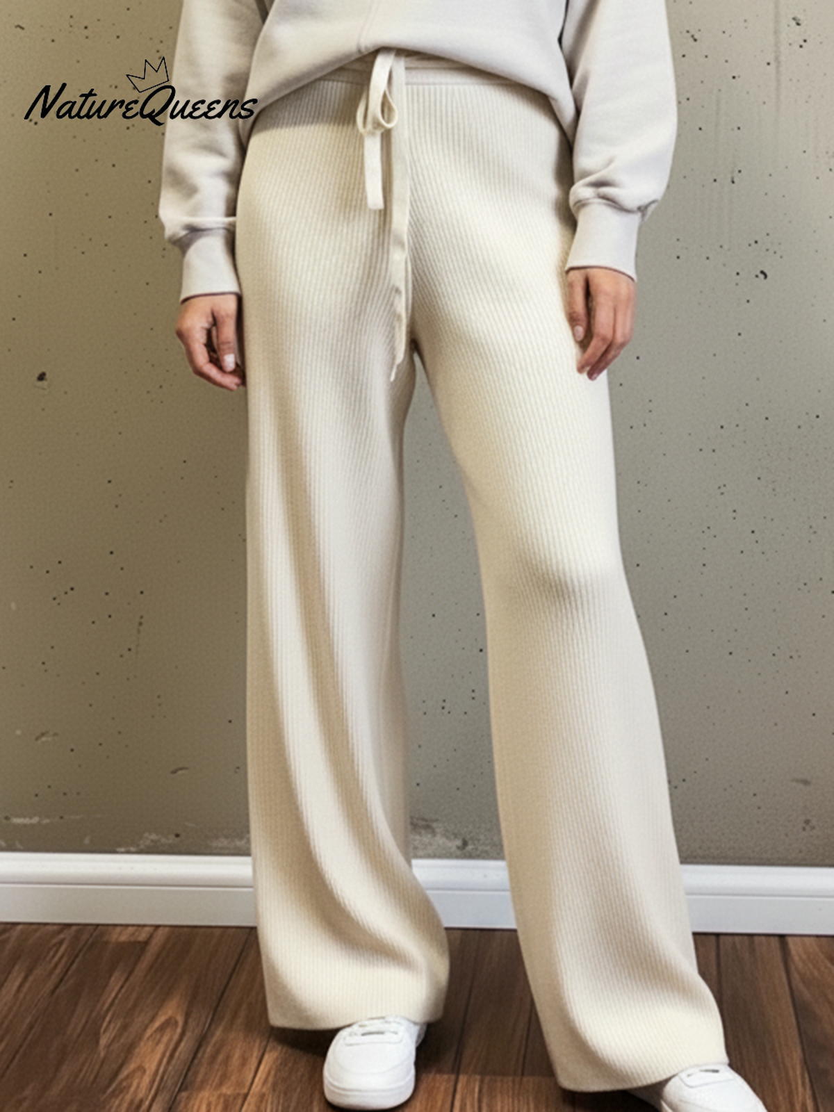 Casual Soft Solid Color Knit Straight-leg Pants