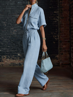 Drawstring Waist Jumpsuit - Comfortable For Everyday Wear