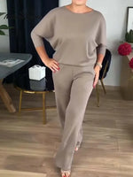Women's Casual Cotton Cardigan And Pants Three-piece Set