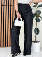 Women's Solid Color High-waisted Drawstring Casual Loose Wide-leg Pants