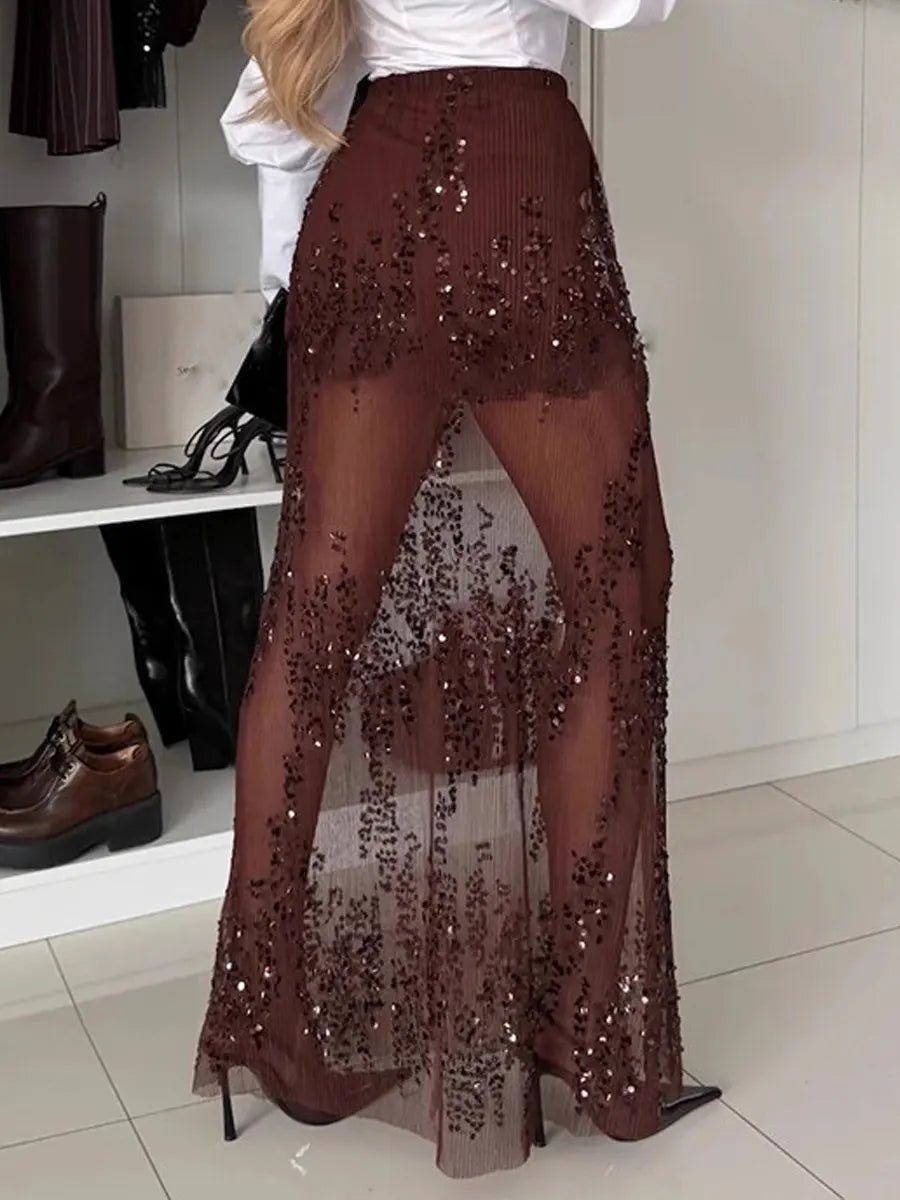 Women's Sparkly Sequin Skirt