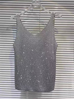Stylish, Sparkling Rhinestone Knit Vest