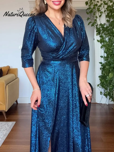 Women's Christmas Sparkling Wrap Dress