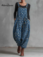 Women's Casual Gold Polka Dot Cotton Jumpsuit