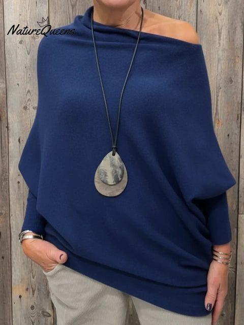 Cozy Irregular Batwing Sleeve Sweater
