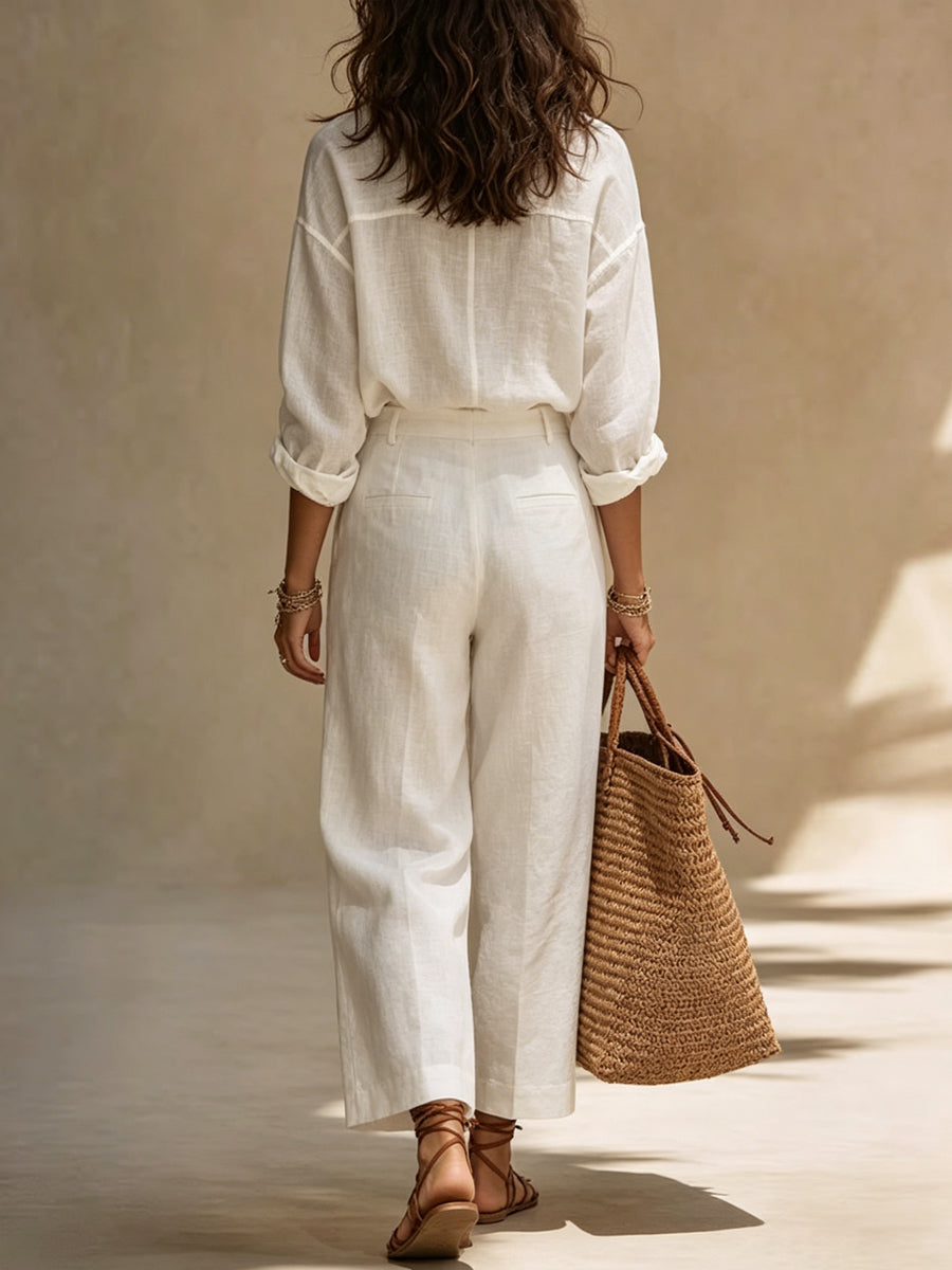 Women's Bohemian Cross Strap Shirt Set