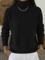 Cozy Casual Solid Color Turtleneck Sweater Top