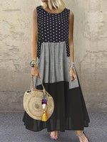 Women's Retro Polka Dot Pattern Art Casual Cotton Dress