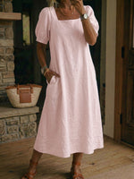 Women's Square-Neck Short-Sleeve Dress