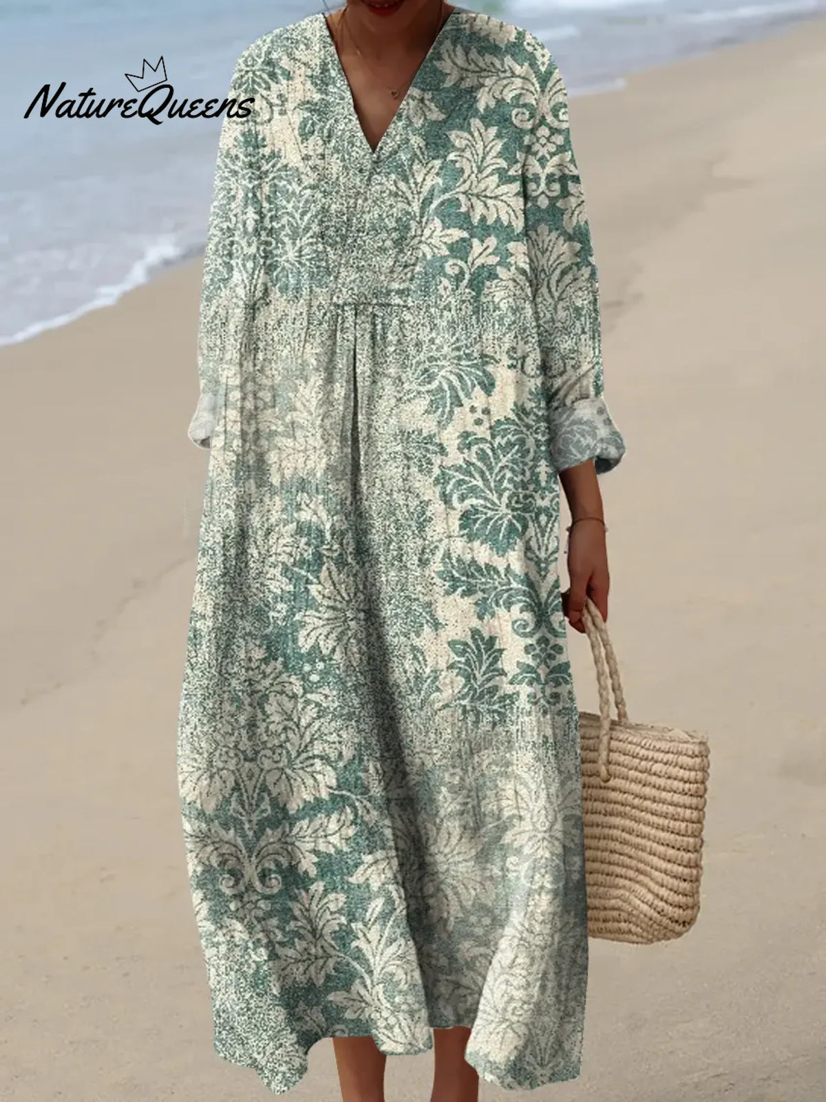 Women's Vintage Pattern Art Print Casual Cotton Dress