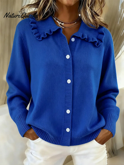 Women's Comfortable Peter Pan Collar Cardigan Sweater