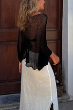Women's Sexy Sheer Long-Sleeve Blouse