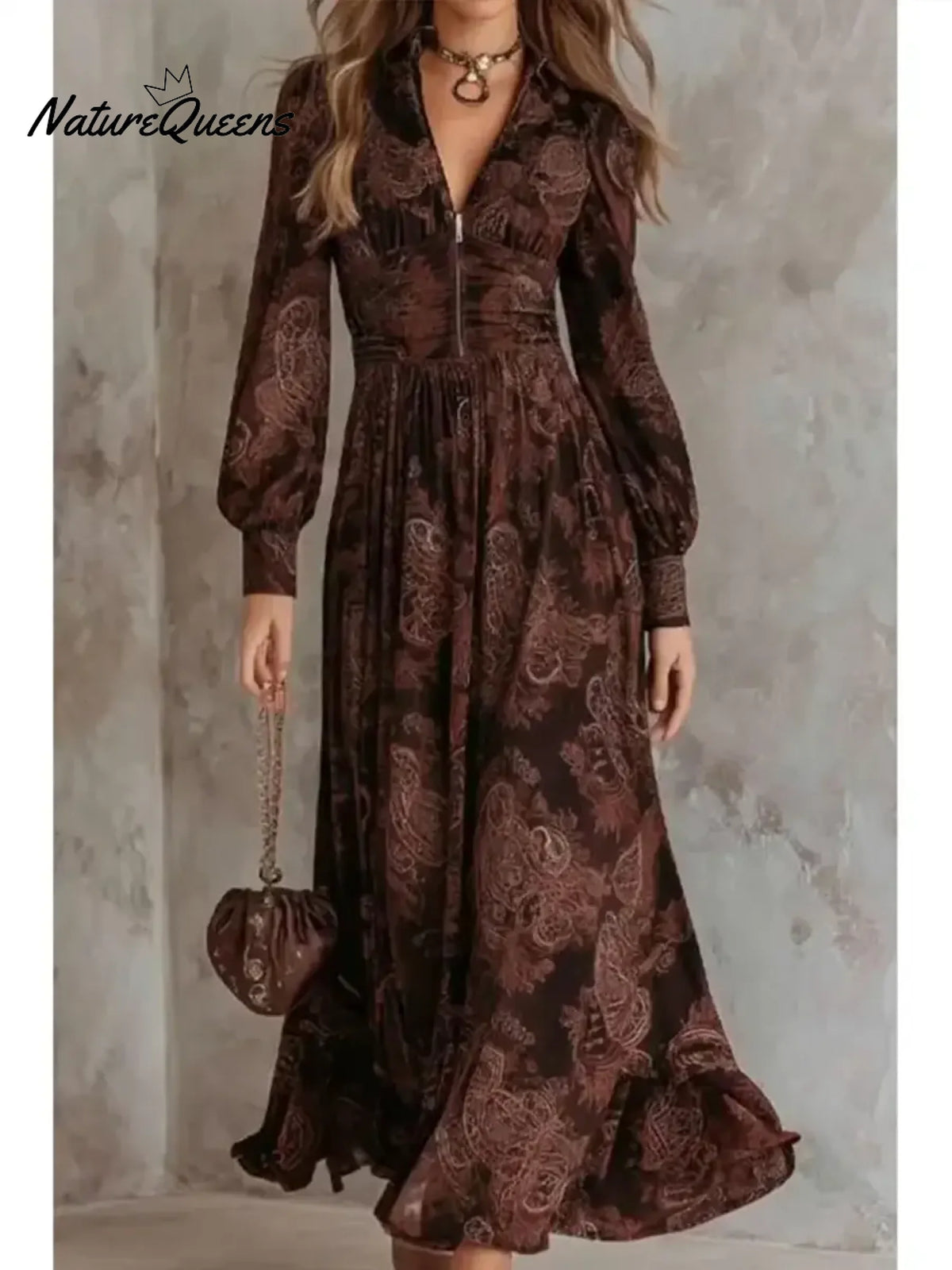 Women's Vintage Paisley Print Dress