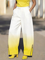 Stylish Casual Zipper Details Loose Wide-leg Pants
