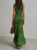 Women's Long Dress With Ruffle Trim