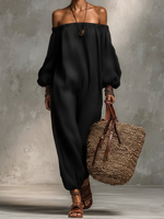 Elegant Vacation Casual Off-the-shoulder Cotton Jumpsuit