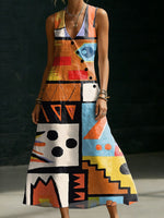 Women's Flowers Casual Print Button-up Maxi Dress