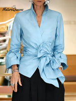 Women's Solid Color Stand-collar Long-sleeved Casual Loose-fitting Cotton And Linen Cardigan Top.