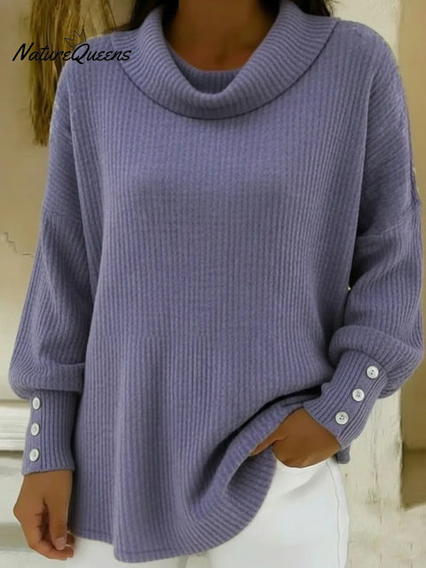 Retro-style Scarf Collar Sweater