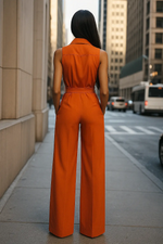 Chic Sleeveless Orange Summer Staple - Jumpsuit