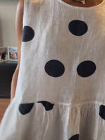 Women's Polka Dot Sleeveless Round Neck Long Dress