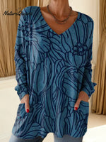 Women's Floral Pattern Art Print Casual Cotton T-shirt