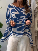 Loose-fitting Casual Printed Chiffon Top