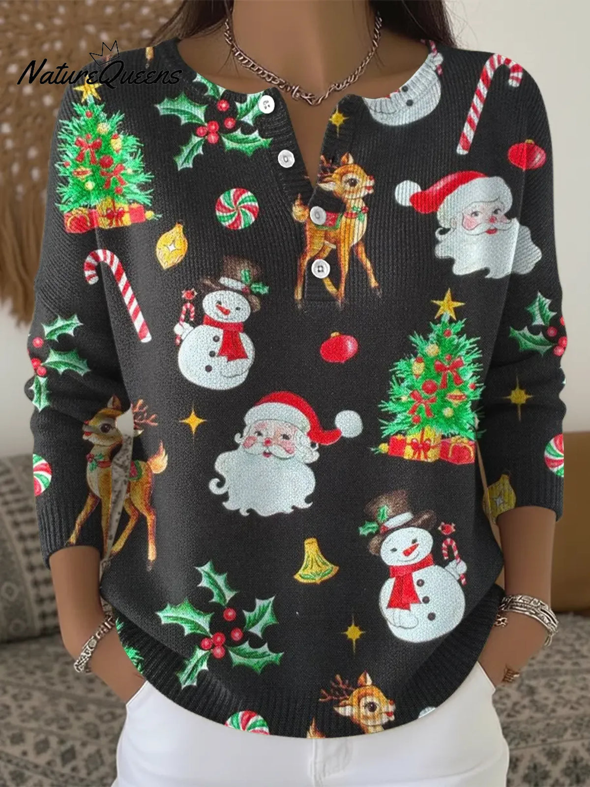 Women's Christmas Casual Printed Sweater
