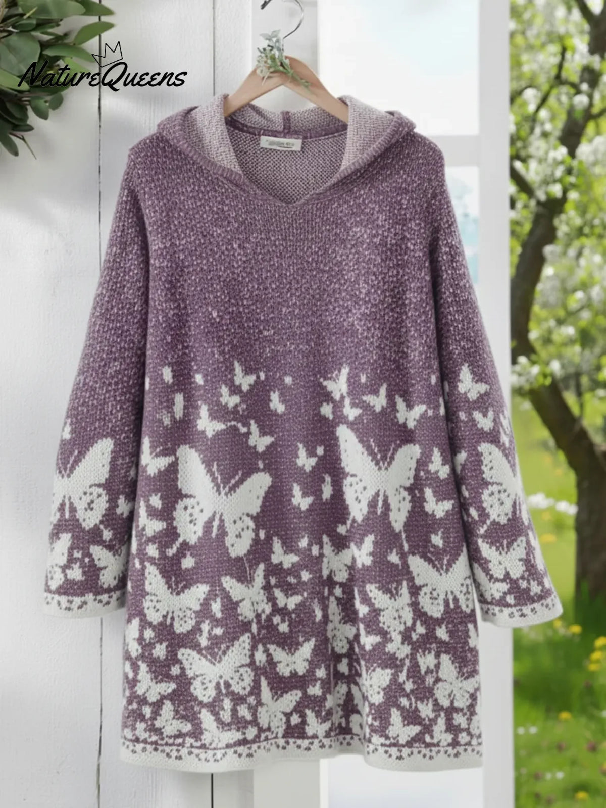 Butterfly Valley Hooded Knitted Sweater