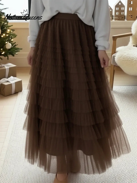 Elegant And Flowing Multi-layered Skirt