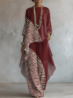 Elegant Retro Geometry Print Two-piece Set