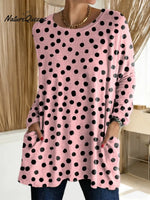 Women's Abstract Dot Pattern Art Print Casual Cotton T-shirt