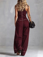 Casual Zippered Cotton Jumpsuit