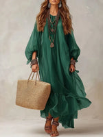 Puff Sleeve Chiffon Dress