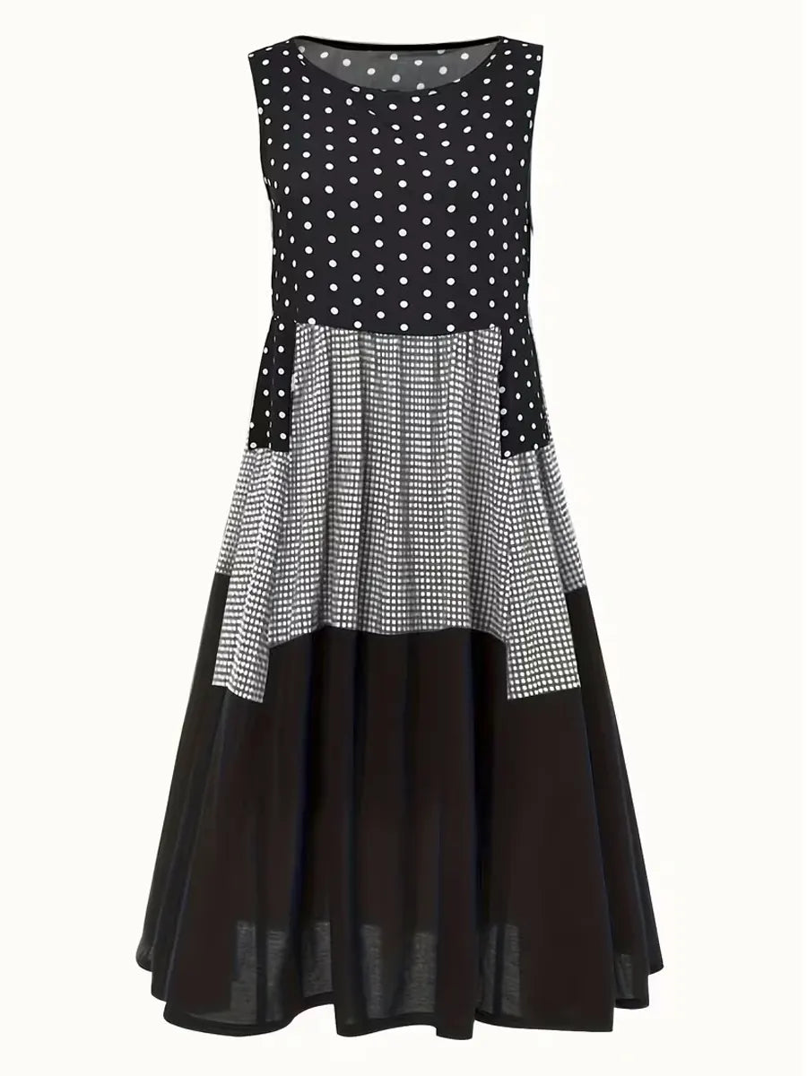 Women's Retro Polka Dot Pattern Art Casual Cotton Dress